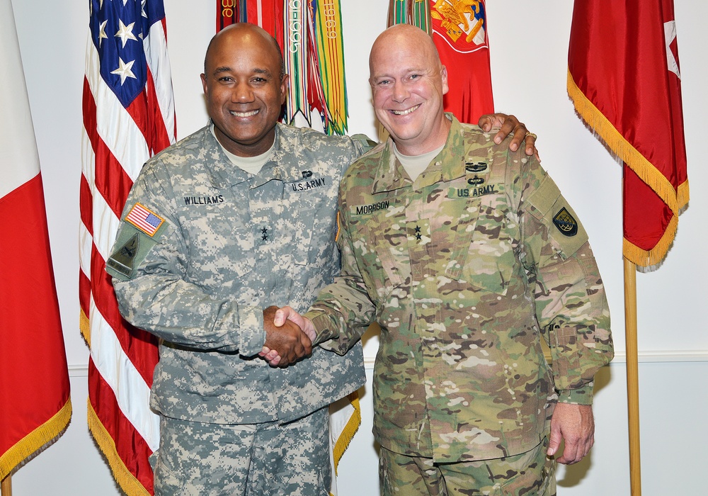 Maj. Gen. John B. Morrison Jr. visits at Caserma Ederle in Vicenza, Italy