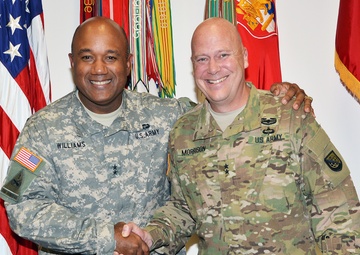 Maj. Gen. John B. Morrison Jr. visits at Caserma Ederle in Vicenza, Italy