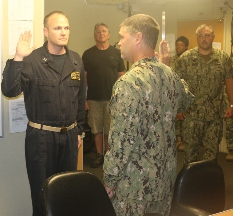 Promotion aboard the USNS Spearhead
