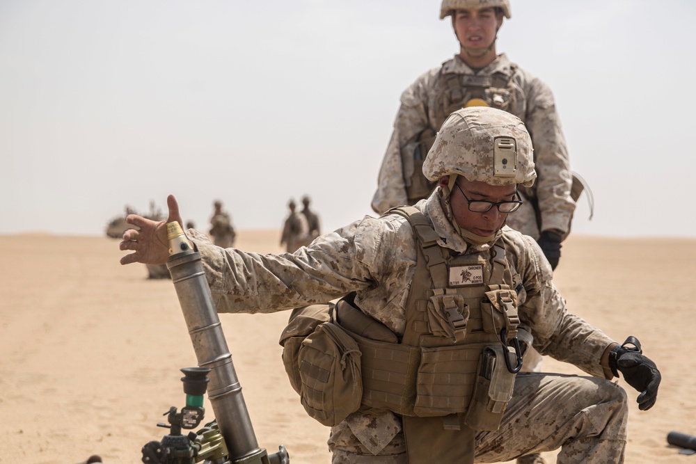U.S. Marines make it rain steel in Kuwait