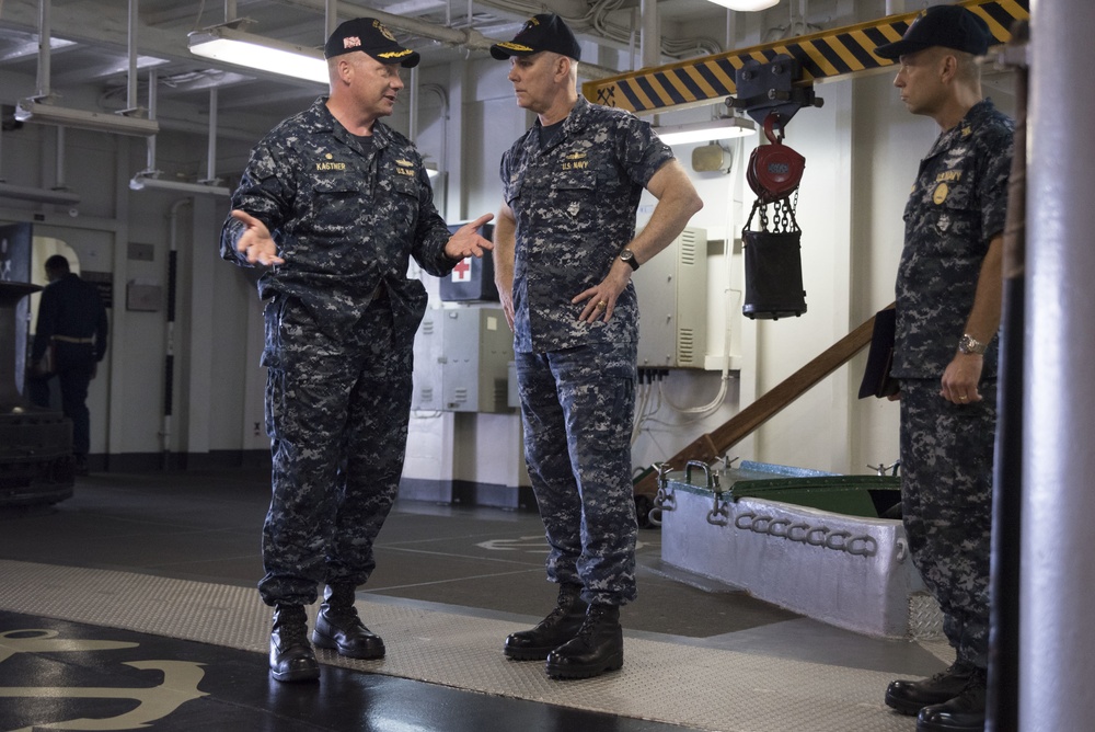 Naval Surface Force Atlantic visits USS Wasp (LHD 1)
