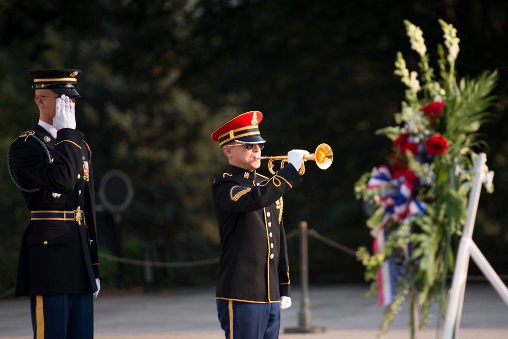 United Kingdom’s minister of state for armed forces lays a wreath at the Tomb of the Unknown Soldier in Arlington National Cemetery