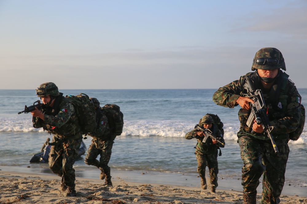 Mexican Marines blitz the beach