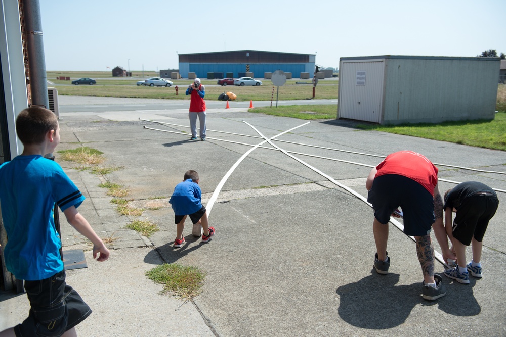 Fire muster at the Chièvres Air Base Fire Station