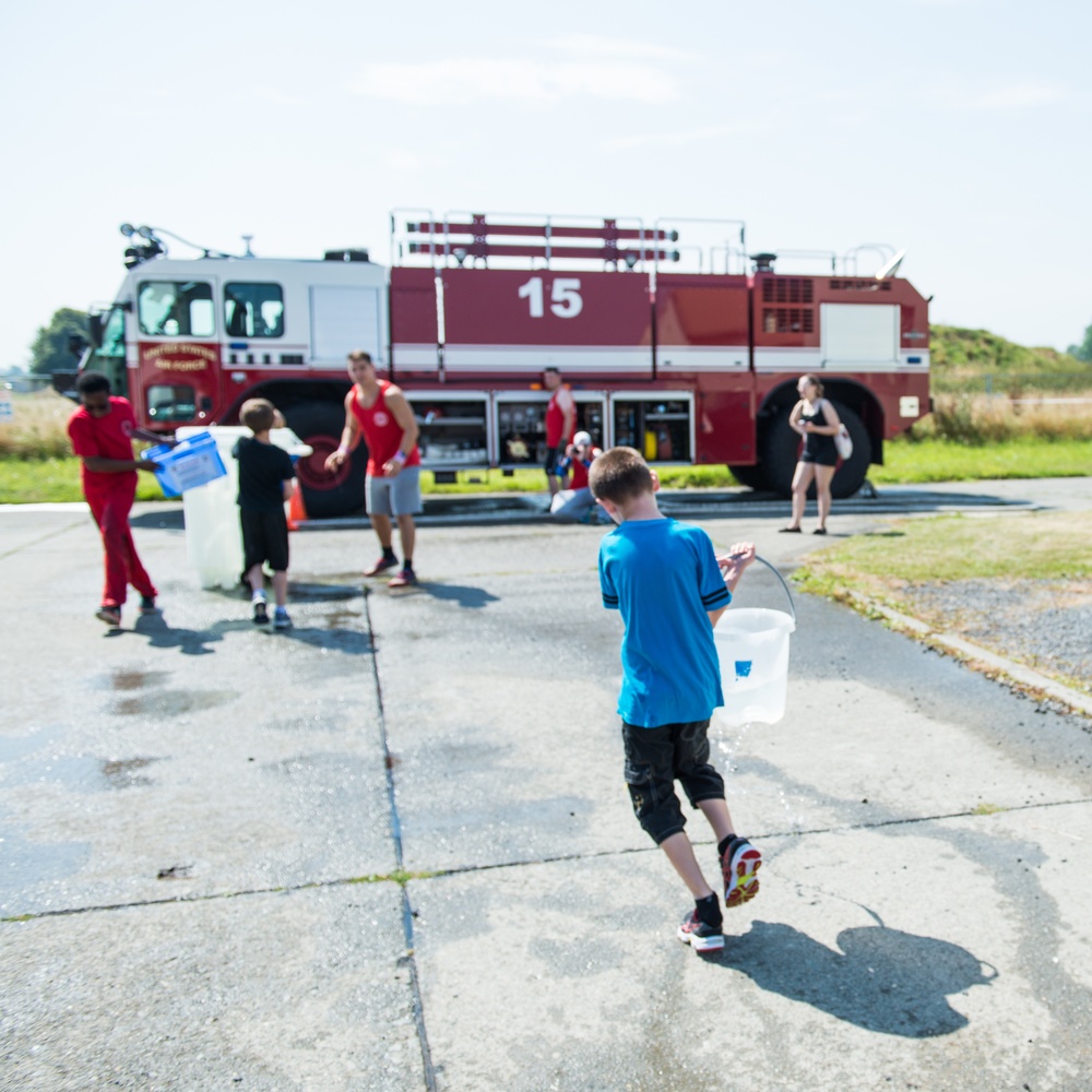 Fire muster at the Chièvres Air Base Fire Station