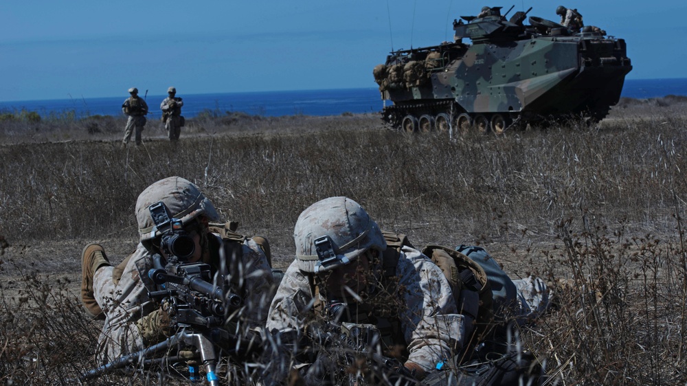 Fighting Fifth Marines blitz Camp Pendleton beach
