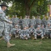 Drill sergeant with Clemson ROTC cadets