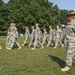 98th Division drill sergeant marches a formation of cadets