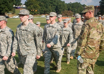 CSM Michael Henry observes Clemson cadets