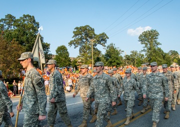 Clemson ROTC cadets march in First Friday parade