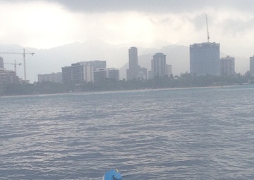 Coast Guard responds to unmanned, partially submerged vessel near Hilton Hawaiian Village