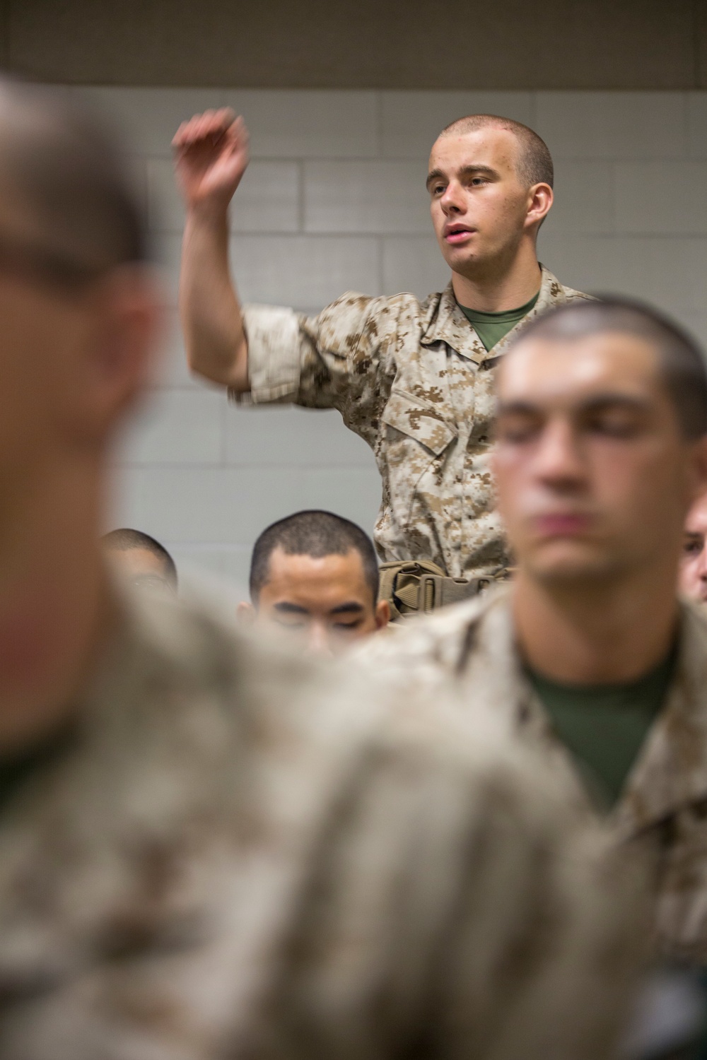 Marine recruits learn about educational benefits on Parris Island
