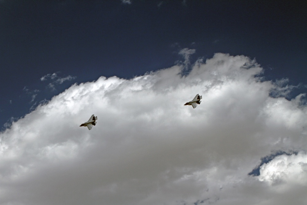 F-35C Lightning IIs fly over Naval Air Station Fallon