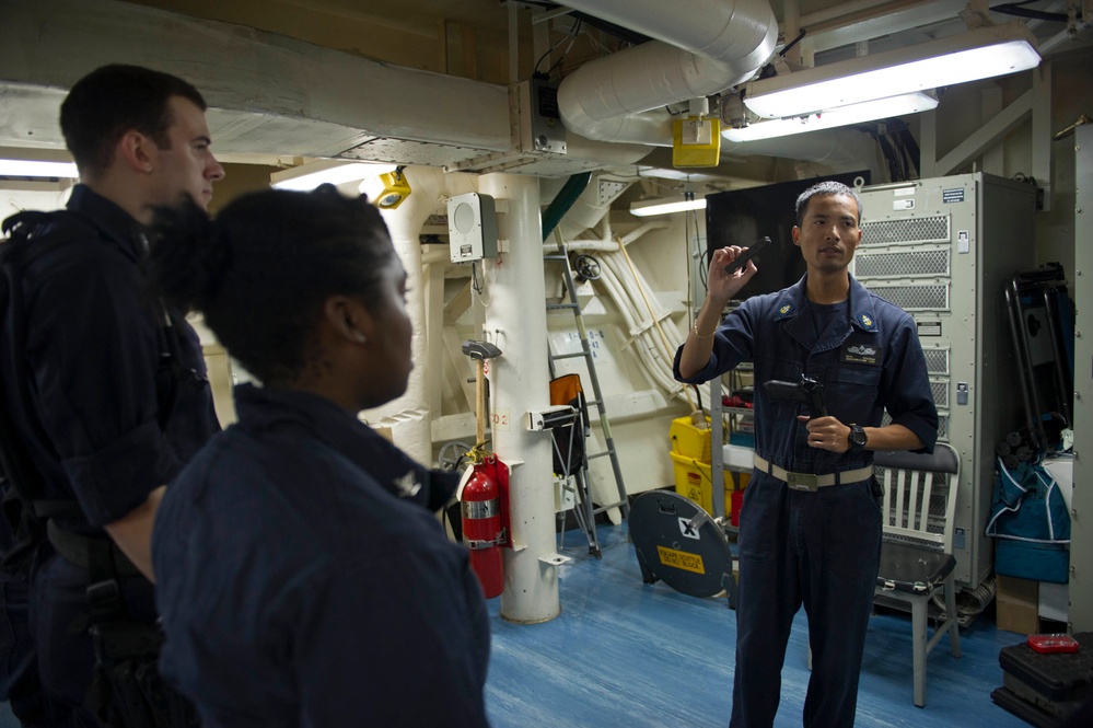 USS Winston S. Churchill small arms weapons familiarization course