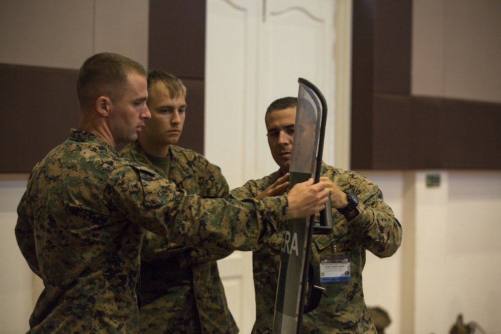 Malaysian Armed Forces demonstrate riot control techniques during NOLES