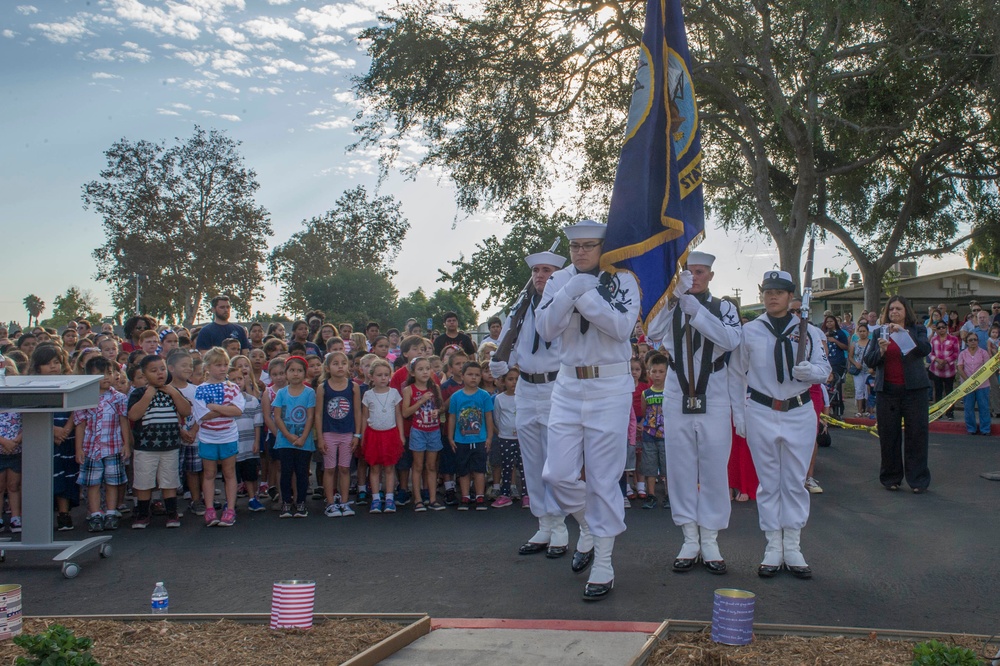 Seabees show the flag for Patriot Day