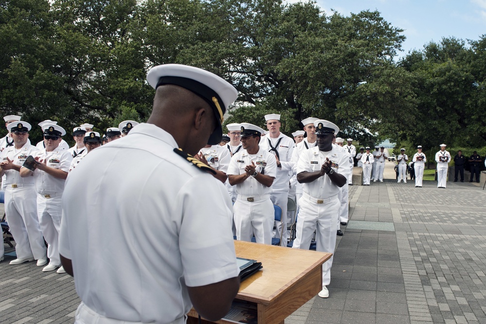 USS Abraham Lincoln 9/11 ceremony in Newport News, Va., with Newport News vice mayor