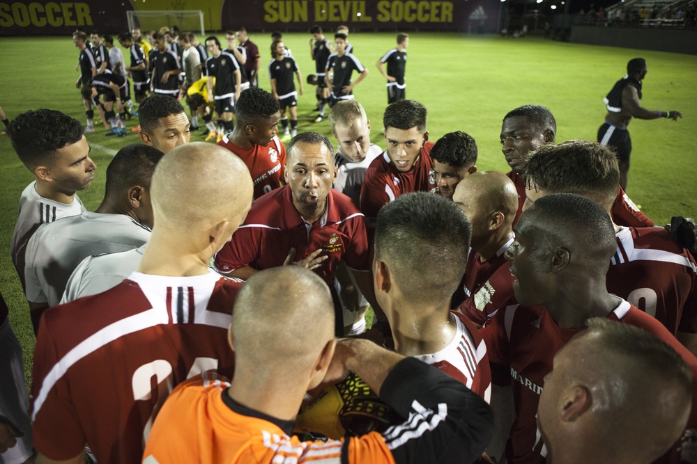 Marine Soccer Team takes on the Arizona State University