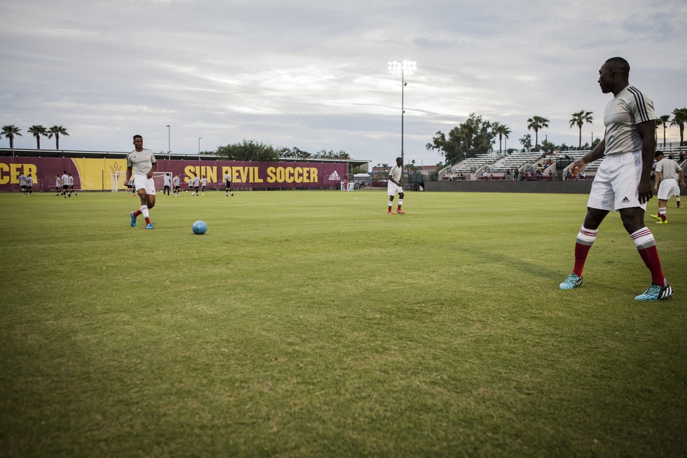 Marine Soccer Team takes on the Arizona State University