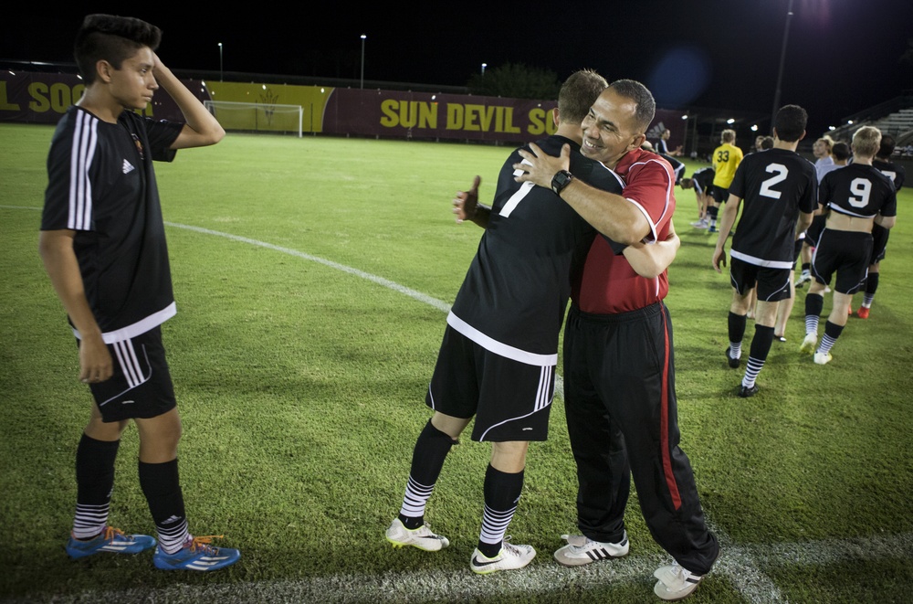 Marine Soccer Team takes on the Arizona State University