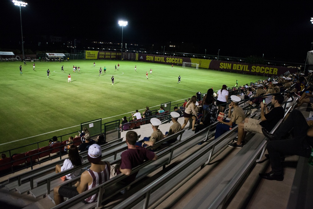 Marine Soccer Team takes on the Arizona State University