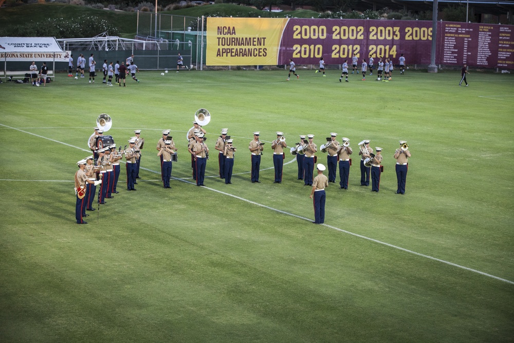 Marine Soccer Team takes on the Arizona State University