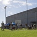 Marines participate in a community service project at David Crockett Elementary School