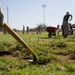 Marines participate in a community service project at David Crockett Elementary School