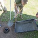 Marines participate in a community service project at David Crockett Elementary School