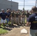 Marines participate in a community service project at David Crockett Elementary School