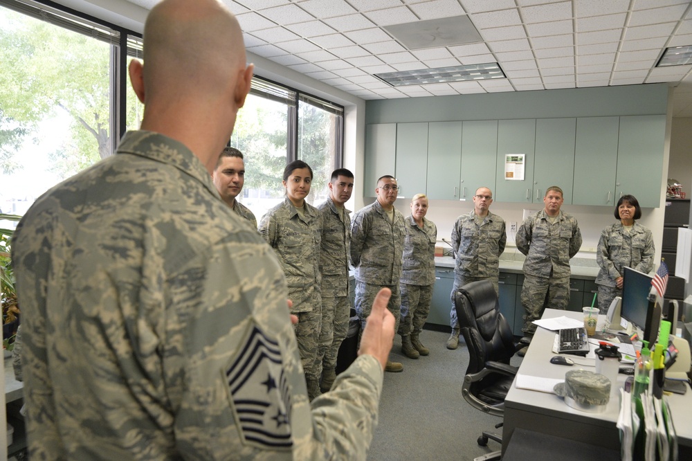 Command chief master sergeant, 1st Air Force visits 144th FW