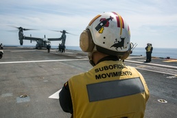 American Osprey lands on Spanish ship