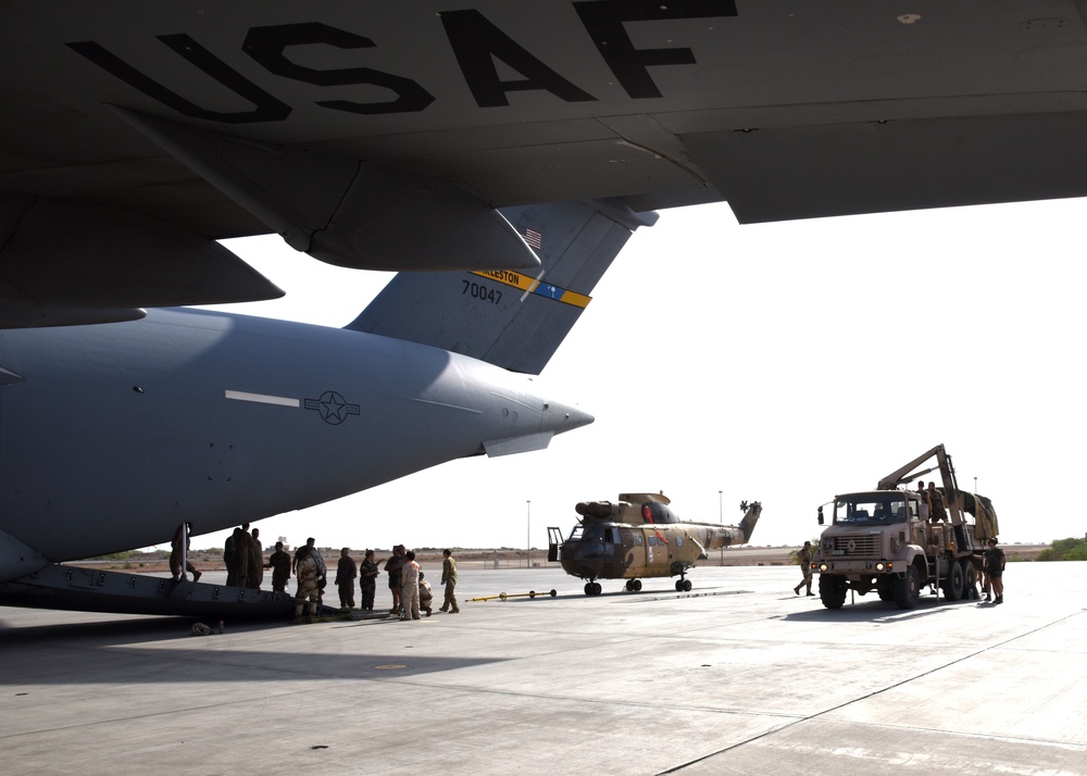 First time French Puma transport on US C-17