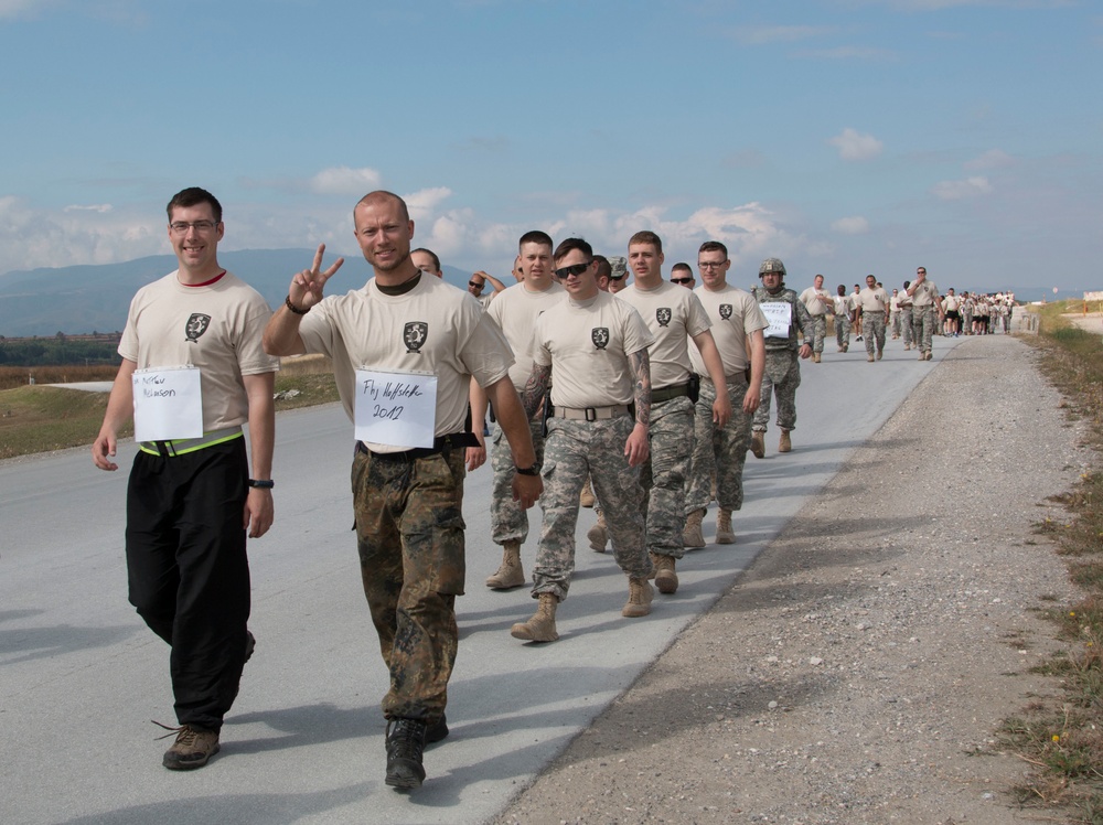 Camp Bondsteel community walks for suicide awareness