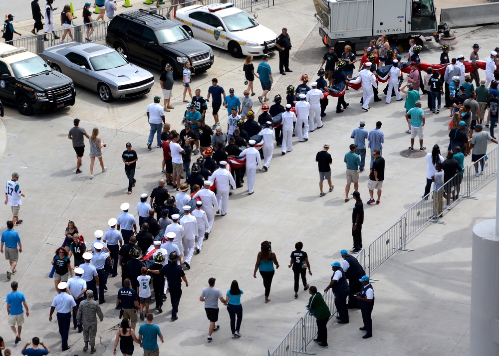 Jacksonville Jaguars 2015 first game - 125th FW flyover and appreciation day
