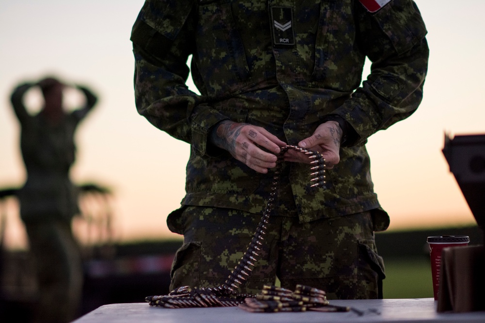 Lighting up the night with gunfire