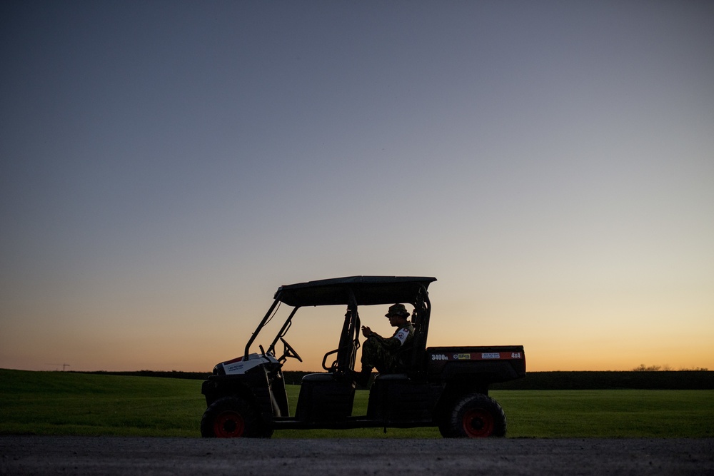 Lighting up the night with gunfire