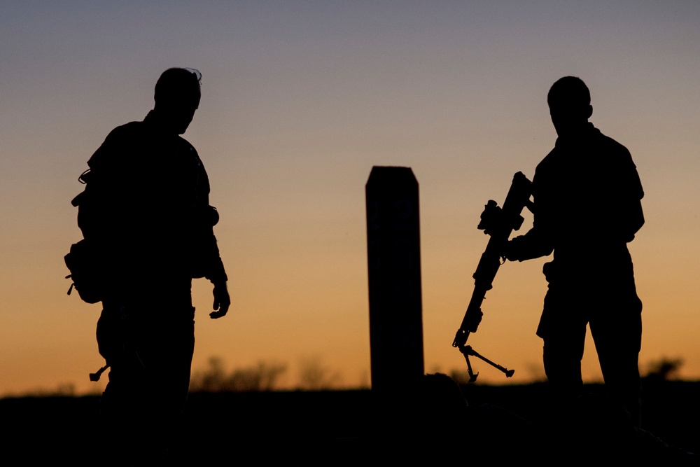 Lighting up the night with gunfire