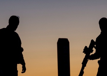 Lighting up the night with gunfire