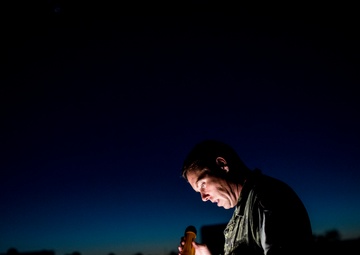 Lighting up the night with gunfire