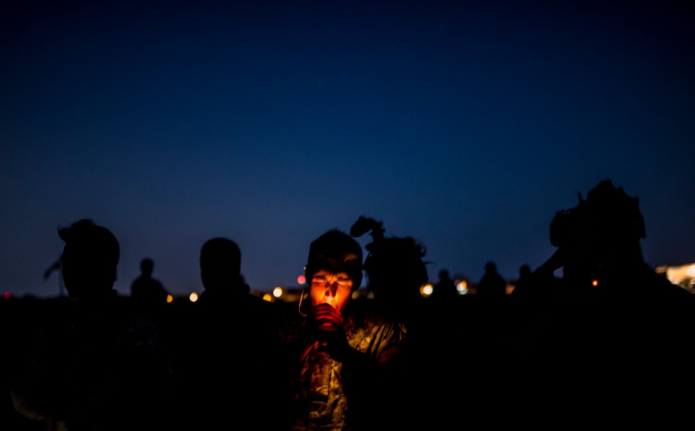 Lighting up the night with gunfire