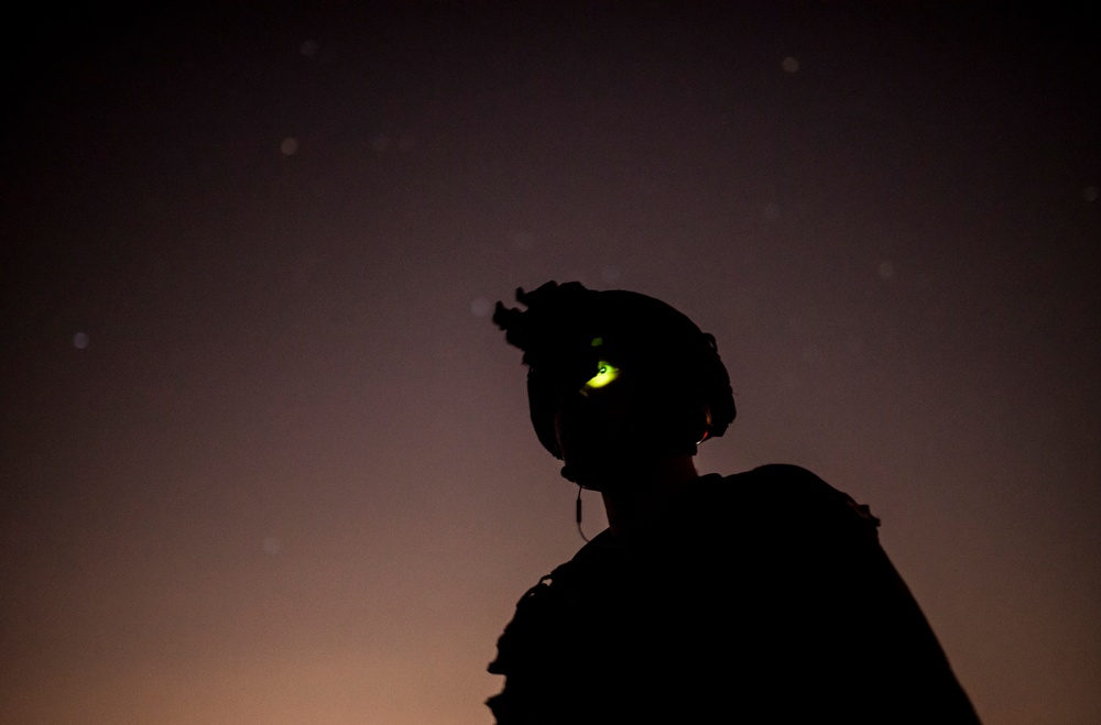 Lighting up the night with gunfire