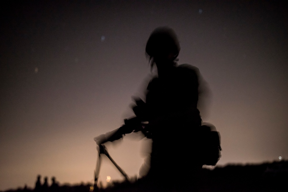 Lighting up the night with gunfire