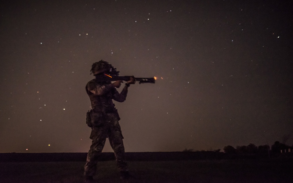 Lighting up the night with gunfire