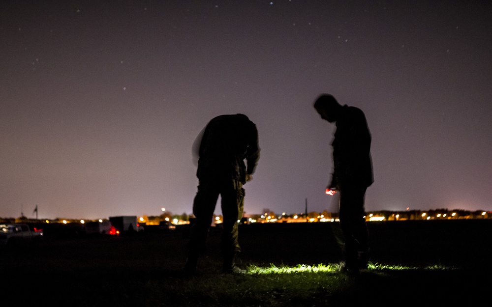 Lighting up the night with gunfire