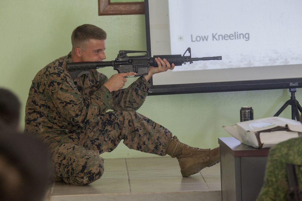 U.S. Marines instruct soldiers with Belize Defence Force in Rifle Marksmanship