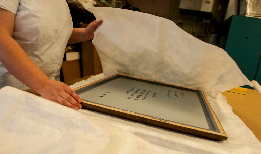 Naval History and Heritage Command's Navy Art Collection packed for exhibit