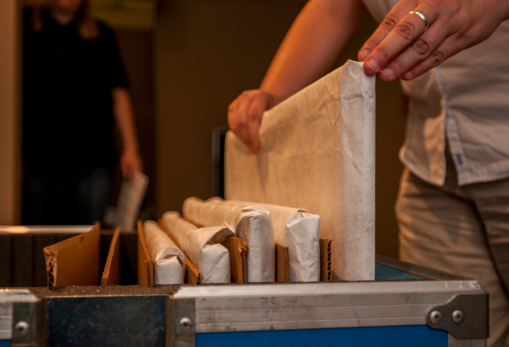 Naval History and Heritage Command's Navy Art Collection packed for exhibit