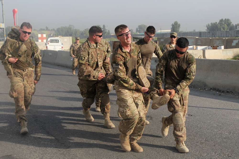 Air assault physical training in Afghanistan