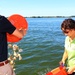 Spat tossed overboard the REBECCA T. RUARK at event marking completion of world's largest oyster restoration project